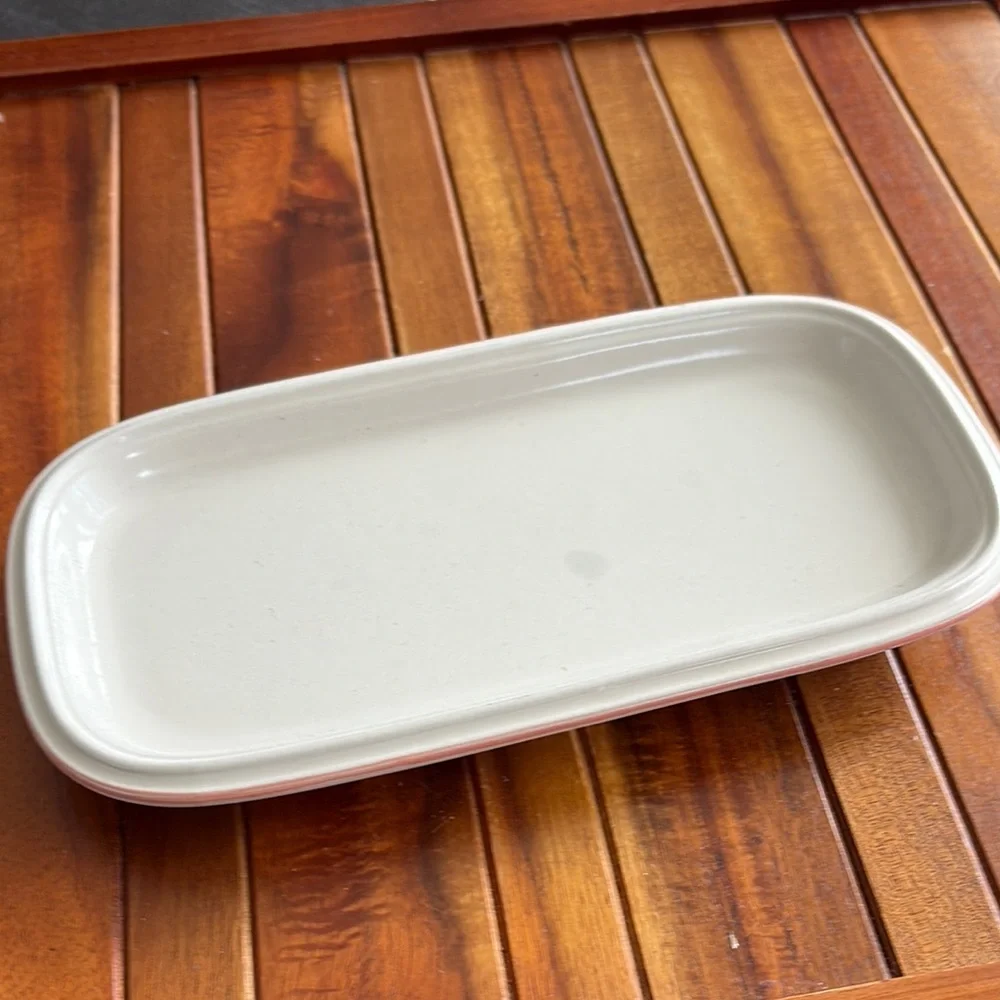 CHANTILLY HEARTSIDE STONEWARE FLEUR DE BOIS COVERED BUTTER DISH MADE JAPAN VTG